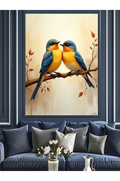 karizmart Два птахи, сповнені любові Декоративне полотно - МДФ дерев'яна картина