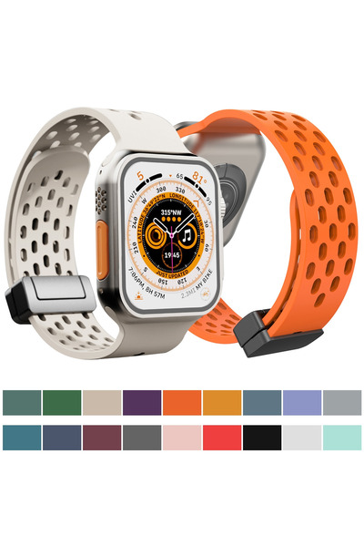 PSGT Watch Seri1/2/3/4/5/6/7/8/9/se/ultra-42/44/45/49mm - Seri10-46mm Uyumlu Silikon Kordon Nikepro