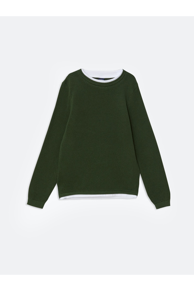 LC Waikiki Момчешки трикотажен пуловер с кръгло деколте