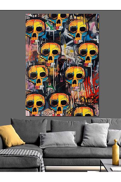 Tablomega Craniu Graffiti Model Canvas Decorativ - MDF Lemn Tablou
