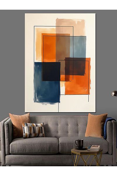 Tablomega Pânză decorativă cu compoziție abstractă cu patru laturi - pictură din lemn MDF