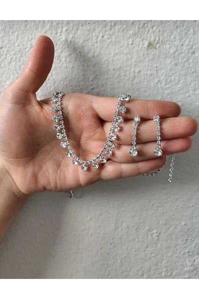 Mihra Aksesuar Necklace Earrings Set