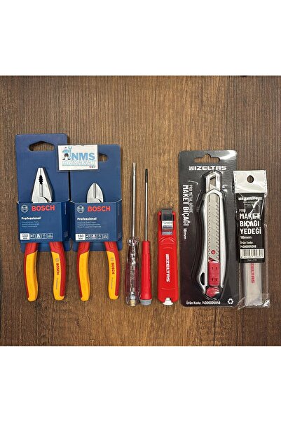 Bosch VDE 7 Parça İzeltaş El Aleti Seti 180 Pense 160 Yankeski Tam Profesyone...