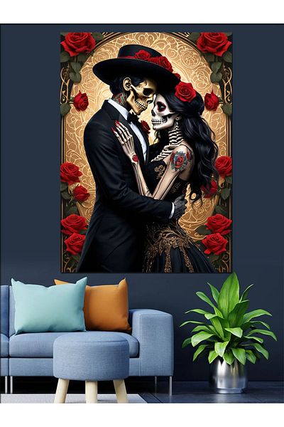 Tablomega Love And Masks Διακοσμητικός Καμβάς - Ξύλινος Πίνακας MDF