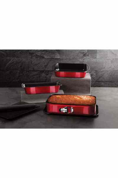 Berlinger Set of 3 titanium-coated baking tins Burgundy Metallic Line