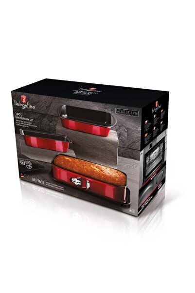 Berlinger Set of 3 titanium-coated baking tins Burgundy Metallic Line