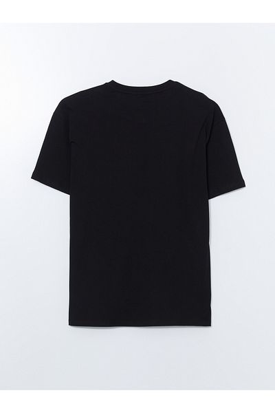 LC Waikiki Bedrucktes Herren-T-Shirt aus gekämmter Baumwolle mit Rundhalsausschnitt