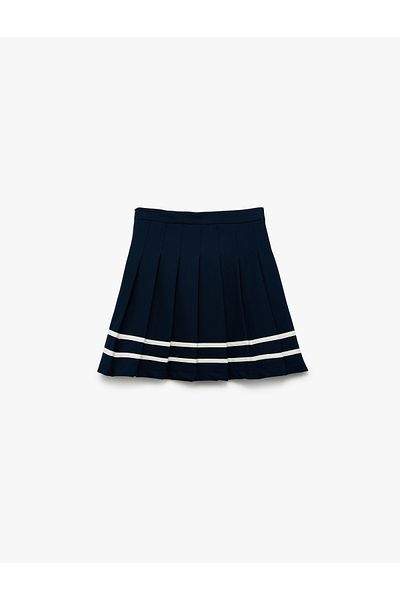 Koton Pleated Color Block Mini Skirt