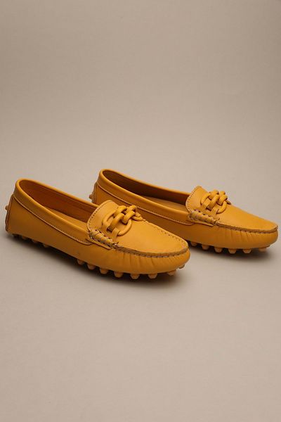 Gondol Mocasnic clasic de damă galben 37 TTX.7018 din piele naturală