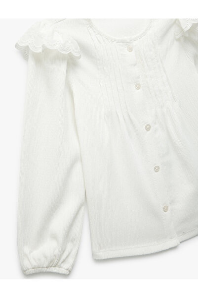 Koton Blúzka s dlhým rukávom a gombíkom s detailom výšivky