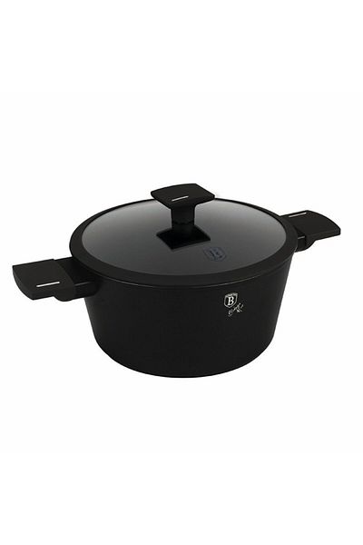 Berlinger Casserole with titanium surface and lid 24 cm Matte Black Collection