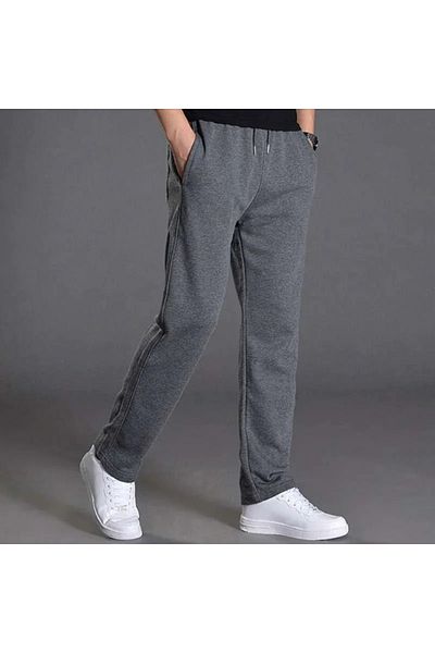 EXSPORT Pantaloni de trening cu picioare drepte afumati pentru bărbați