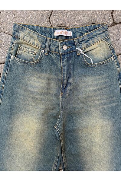 KOTOLOG Unisex Washed φαρδύ κοντό τζιν τζιν φαρδύ σορτς κάτω από το γόνατο