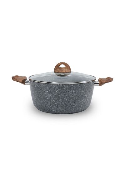 CLIKON HOMEWAY 24cm Marble Nonstick Casserole with Lid – Durable Forged Cookware for Everyday Use