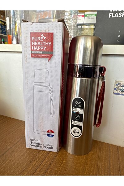 Pure healthy happy vakumlu bardaklı Çelik termos