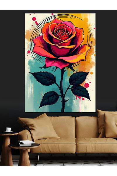 Tablomega Pânză decorativă Red Rose Art - Lemn MDF