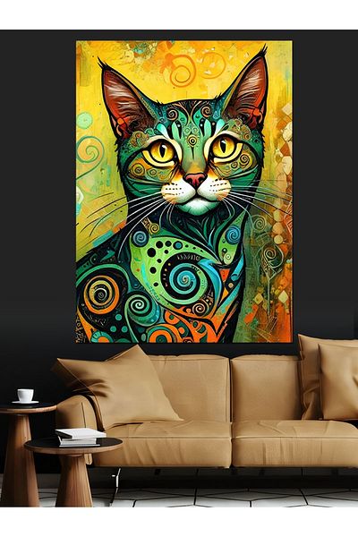 Tablomega Pânză decorativă Color Spiral Cat - Lemn MDF