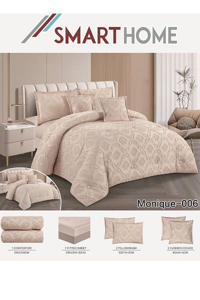 smart home Double-sided comforter set, 6-piece bedspread, 6-piece comforter, 100% microfiber, 230x250cm