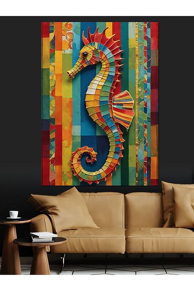 Tablomega Pânză decorativă cu decor caiac colorat - MDF Lemn
