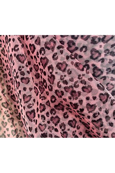 podyum baskı Exclusive Design Heart Leopard Piece Fabric 145X100 cm Suitable for Sewing Dress and Home Textile