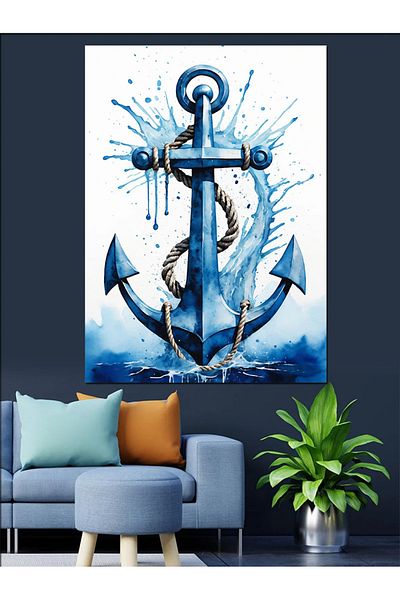 Tablomega Pânză decorativă cu design artistic Anchor - MDF Lemn
