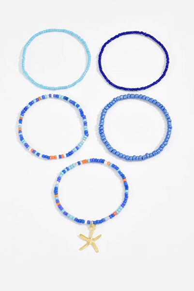 New Obsessions Colorful Beads Elastic Anklet Set
