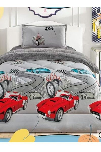 smart home Winter fluffy children's bed sheet, 3 pieces, two sides, velvet side and fur side, size 170x220 cm