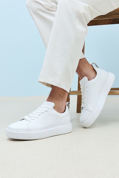 Ziya White Genuine Leather Sneaker for Men 1511026 Z875Y