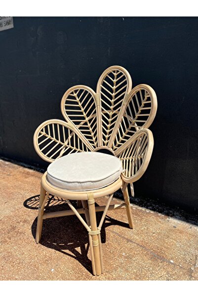 Store Bambu Papatya Çiçek Sandalye Minderli