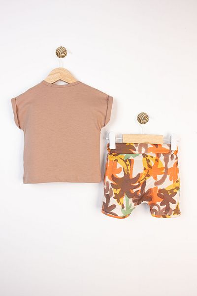 Miniworld Summer Tropical Pattern Printed Short Sleeve Shorts 2-Piece Baby Girl Set