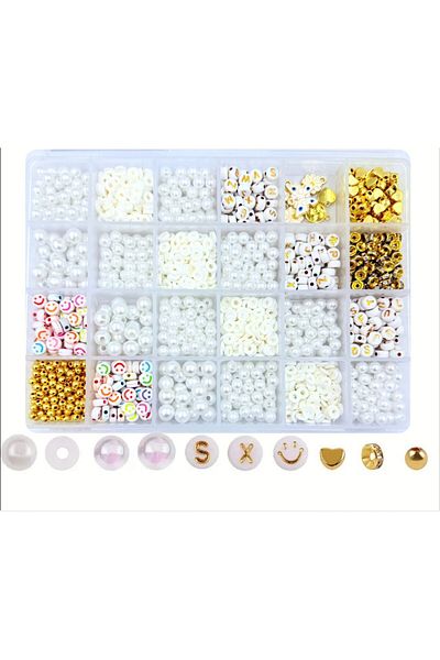 yiğit aksesuar Pearl Beads Letter Beads Fimo Beads and Spacers Jewelry Bracelet Making Kit Hobby Supplies