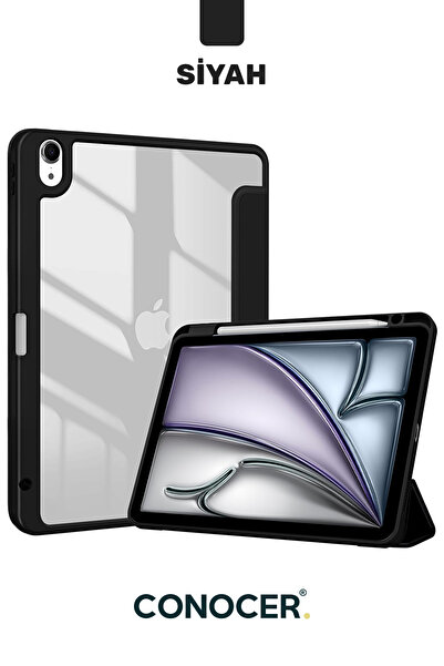 CONOCER iPad 11 A16 2025 10. Nesil 10.9 Tablet Kılıfı Kalem Bölmeli, Uyku Modlu, Katlanır, Tri Folding Stand