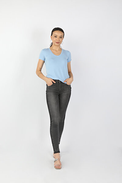 BALİNS Kadın Kot Pantolon Açık Yık. Siyah