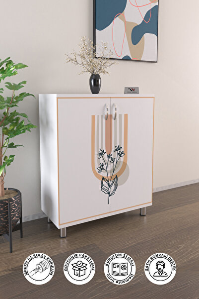 Hediyeler Kapında Nadide Çiçek 4 Raflı Ayakkabılık Antre Hol Çok Amaçlı Ayakk...