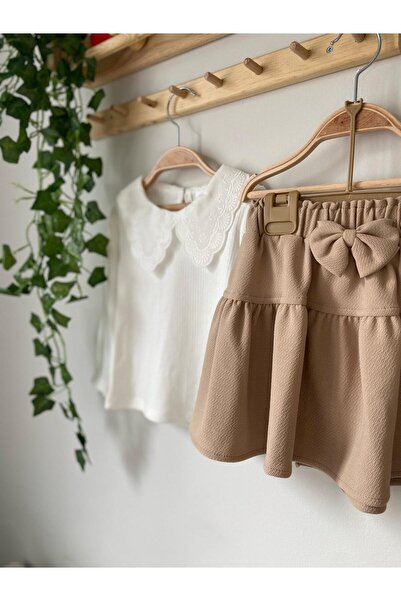 ORNG BABY Dantel Yakalı Etekli 2 li Kız Çocuk Takım