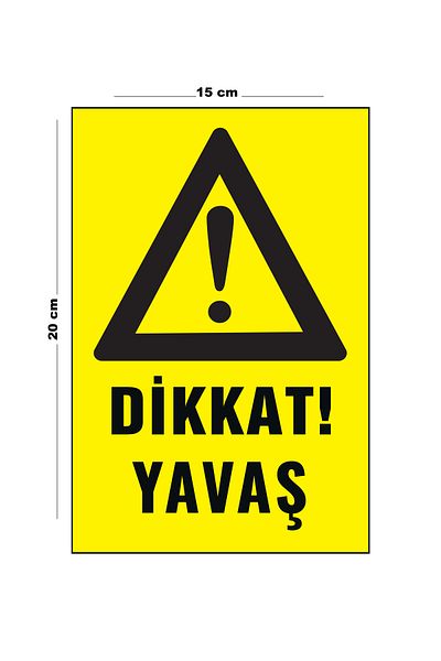 Lucena Metal Attention Slow 15 cm X 20 cm Warning Sign Diversion Sign