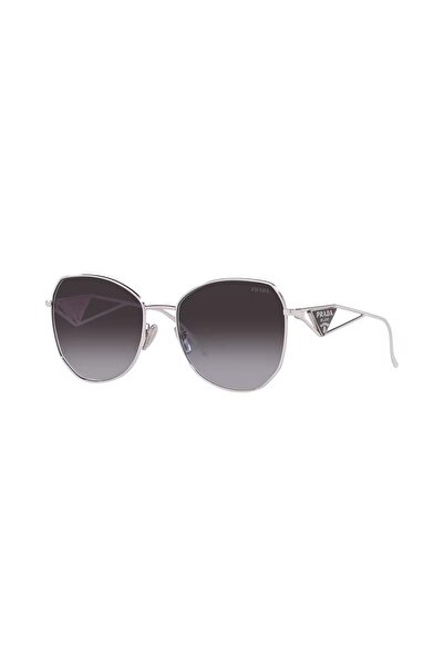 Prada Woman Irregular Sunglasses- Pr 57ys - Lense Size:57mm - Silver