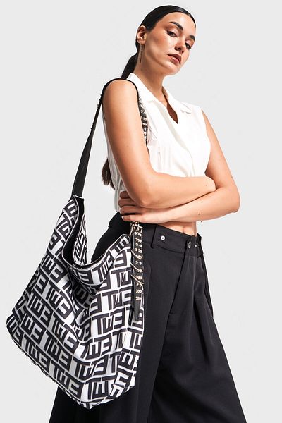 its basic Women's Printed Color Strap Belt Stone Detailed Design Bag