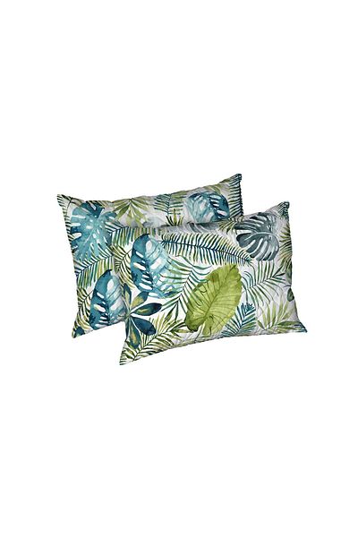 ALCAM Set Of 2 Jungle Pillows, Quilted Microfiber, 50x70 Cm