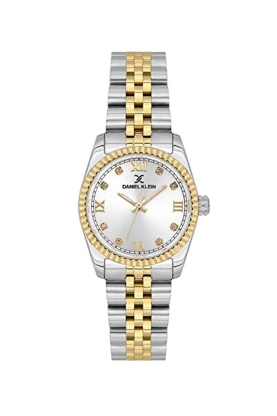Daniel Klein Dke.1.10802-1 White Dial Gold Color Case Multicolor Cord 3 Atm Battery Women's Wristwatch