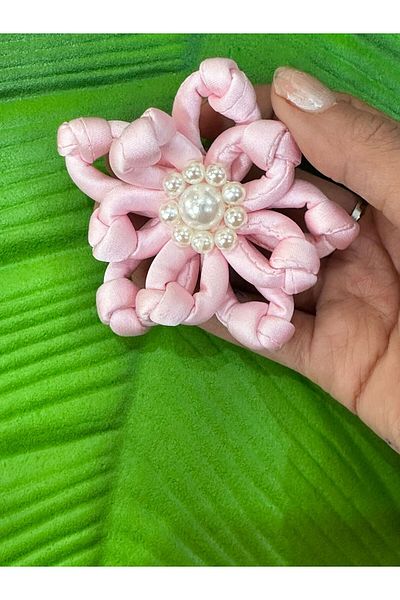 Gönülden Tasarım Accesoriu de cusut cu flori în relief cu mărgele roz 9X9CM inch