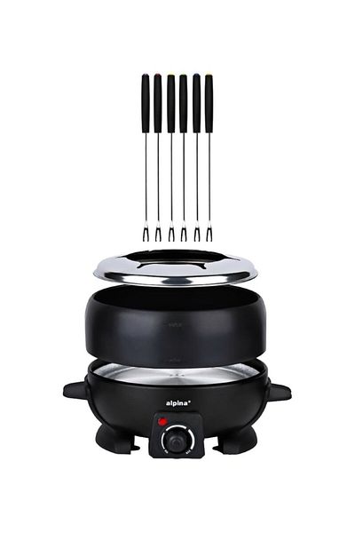 Alpina Electric fondue + 6 forks 2.3 l black