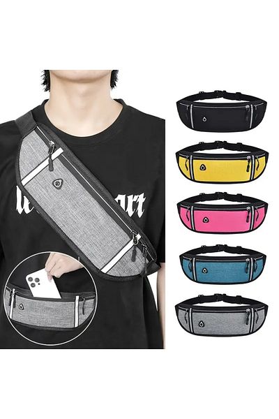 GlassySKY Running Waist Bag,Sports Belt Bag, Waterproof, Anti Theft, Invisible, for Training, Hiking