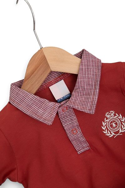 VOY KİDS Baby Boy Summer Polo with Embroidered Plaid Shorts 2 Stylish Sets