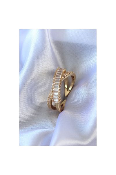 Skygo Gold Color Zircon Stone Brass Women's Ring - Tj-Byk2719