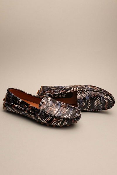 Gondol Mocasnic clasic de damă din piele naturală Black Snake 37 Ttx.70117
