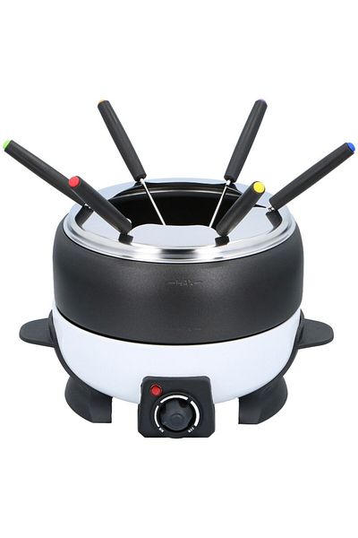 Alpina Electric fondue + 6 forks 2.3 l black/white
