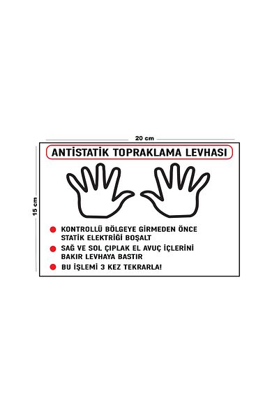 Lucena Metal Antistatic Grounding Plate 15 cm X 20 cm Warning Sign Diversion Sign