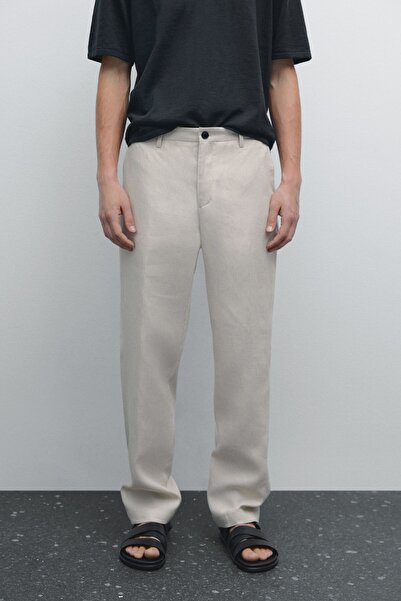 Massimo Dutti %100 keten regular fit pantolon