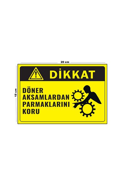 Lucena Metal Caution Rotate Protect Fingers from Assemblies 15 cm X 20 cm Warning Sign Directional Sign